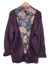 Woof Design Newfoundland Canada Vtg UGLY Mohair Sweater 1980's Womens Fuchsia