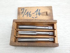 set jeu de 3 taraud à main 4 goujure  7/16" -14  filet par pouce 14  HSS   (n20)