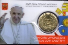 VATICAN  2018  COINCARD 0€50   B.U.   LE SAINT  PERE. PAPE FRANCOIS