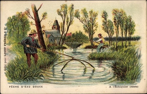 Postcard peche eau douce a - postcard,