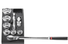FACOM Module Avec 3/4 " Clé à Douille + Cliquet Réversible 9 Pièces MOD.KL2