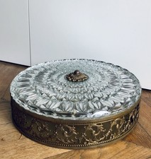 Plafonnier Dlg L.GAU en verre moulé et métal doré