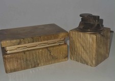 . 🔥Ensemble vintage briquet + boîte en onyx marbré, déco bureau élégante