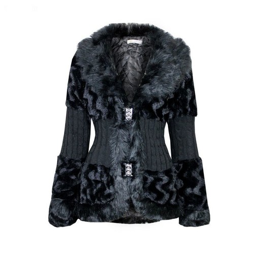 Veste fausse fourrure - en, noire