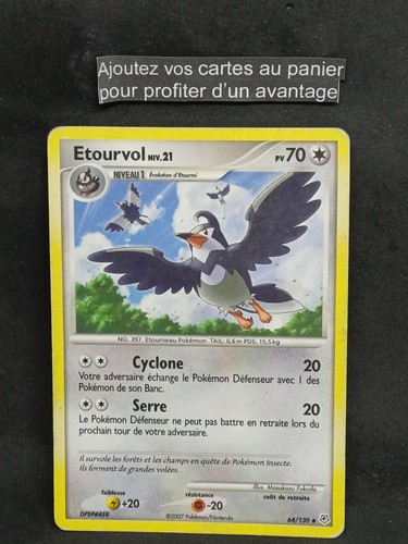 Carte pokémon etourvol 130 - carte,