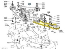 COURROIE TRACTEUR TONDEUSE KUBOTA K5410-71410 - K541071410 - K5410-71411 - K5410