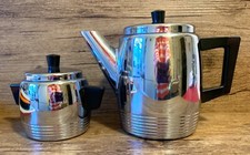 Cafetière / Théière et sucrier Saint-Louis cuivre chromé, vintage, années 50, Fr