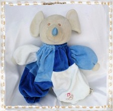 Doudou Peluche Souris Gris Bleu Et Blanc Bestever