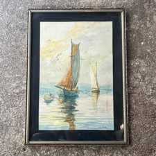 Aquarelle marine signée R