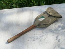 SCOUTISME pelle pliante étui US ARMY 1943 insigne vert et blanc SCOUT MARIN Caen