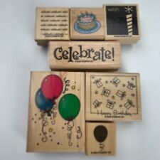 Stampin Up & Hero Arts Lot De Tampons Célébrer Ballons Gâteau D'Anniversaire
