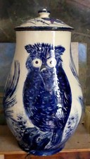 Grand Pot fermé Bleu et blanc