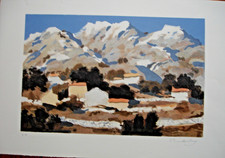LITHOGRAPHIE EUGENE BABOULÈNE-"PAYSAGE DE MONTAGNE- E A ET SIGNÉ AU CRAYON 56X38