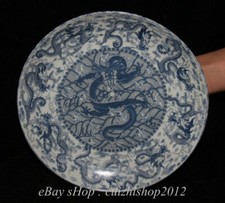 24CM Marked Old Chinese Blue