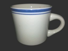 Blue & White Coffee Cup Mug Made in Brazil Vintage Kitchenware
