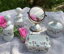 Porcelaine de Paris Ensemble Toilette Coiffeuse Vintage Rétro Déco de charme