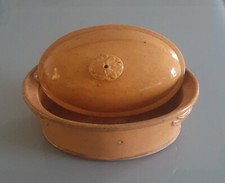 JOLIE TERRINE ANCIENNE EN CERAMIQUE NORMANDE FIN 19ÈME Fabrication VENDEUVRE.