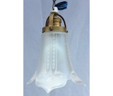 PLAFONNIER - ANCIEN - LUSTRE - LAMPE - ABAT DECO - 4