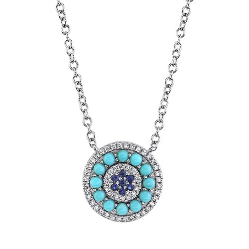 14k blanc saphir turquoise - 14k,