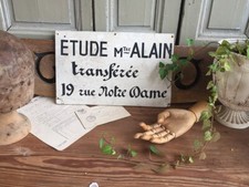 panneau ancien plaque peinte main publicitaire métier affichette no émaillée