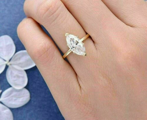 Marquise solitaire lab a - solitaire,