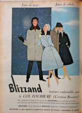 PUBLICITÉ DE PRESSE 1959 BLIZZAND LE COL FOURRURE CRÉATION BREVETÉE