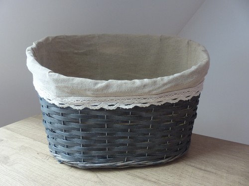 Panier bois tissu - panier,