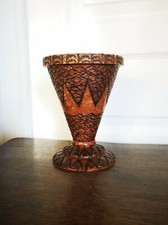 Ancien Vintage Vase Sculpté