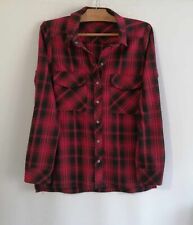 Blouse chemise rouge carreaux polyester élasthanne T36 Mim (2501040)