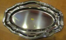 ancien grand plat plateau au filet inox style LXV ovale 45cm