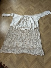 AUBE DENTELLE SURPLIS 1894-1919 VÊTEMENT LITURGIQUE BRODERIE MESSE XIXeme