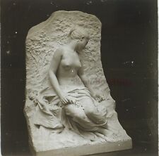 Photo d’une statue Femme seins nus Artistique c1910 Stereo Plaque de verre 