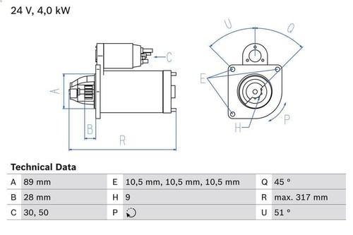 Starter for bosch 986 - starter, 021