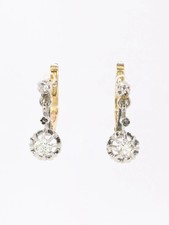 Dormeuses anciennes diamants coussin 0,5 carat