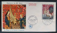 Enveloppe Premier Jour Timbre La Dame À  La Licorne N° 1425 Oblitéré Paris 1964