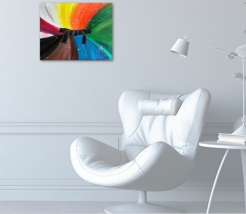 Tableau moderne abstrait - , en