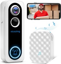 Interphone Wifi Sonnette Vidéo Sans Fil D'Extérieur Nicezing 4MP QHD Ci...