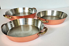 3 plats poèlons en cuivre