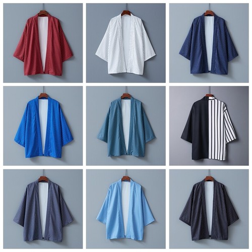 Unisexe rayé kimono cardigan - unisexe,