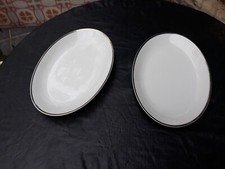 Lot 2 raviers Porcelaine Blanche de Bavière Liseré argent Vintage