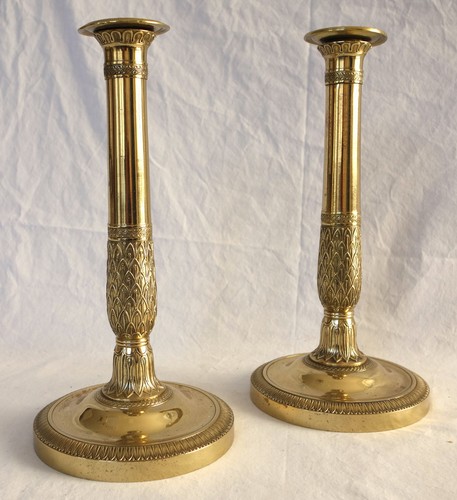 Paire bougeoirs flambeaux - bougeoirs,