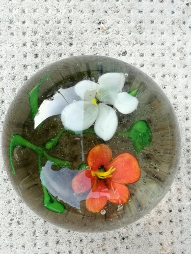 Ancien sulfure verre - , fleurs