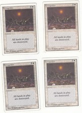 Lot x4 cartes Armageddon UNLIMITED MAGIC MTG ENGLISH 1993 EX-NM Playset