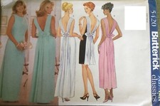 V?5420 PATRON BUTTERICK CREATION ROBE DOS NU DRAPEE LONGUE COURTE  40 AU 44