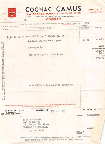 1960 cognac camus - camus,