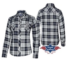 Chemise Stars & Stripes Pasadena Bleu Western Chemise Country Style