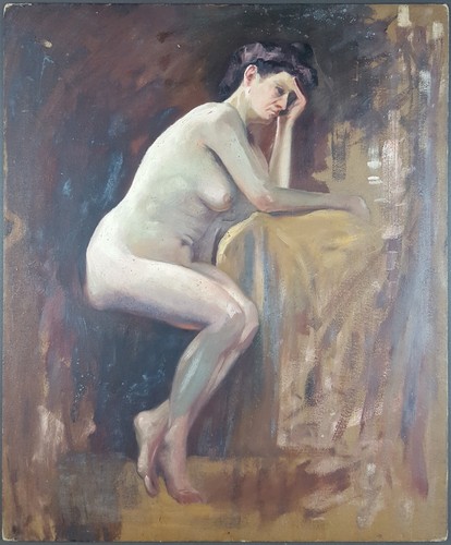 Ancien tableau assis - ancien,