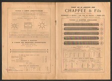 PARIS (VI°) USINE de TUYAU / CHAUFFAGE POELE "CHAPPEE & Fils" CATALOGUE en 1921