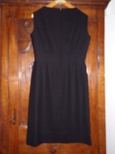 ROBE ANCIENNE FEMME CREPE DE LAINE NOIR - BELLE QUALITE - ANNEES 40/50