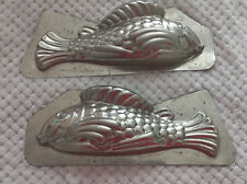 Moule a chocolat de Paques  poisson 24 ancien en metal vintage gateau bougie